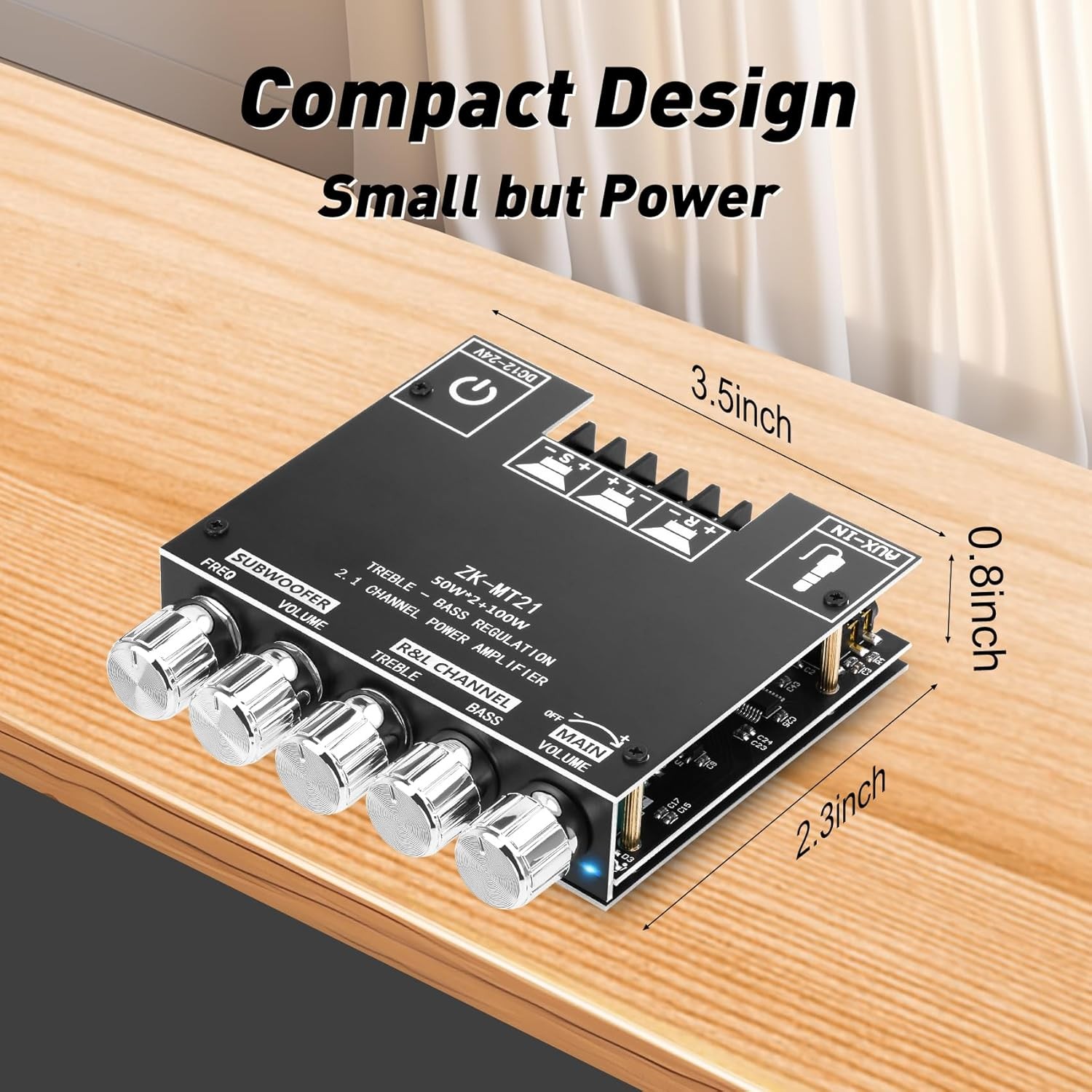 ZK-MT21 Bluetooth Amplifier Board,50W+50W+100W 2.1 Channel Subwoofer Amp Board