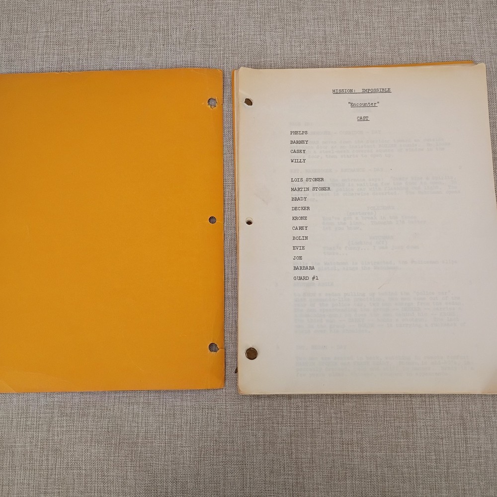 Mission: Impossible TV Show 1971 Original Script "Encounter" First Draft