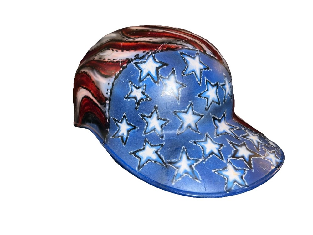 Custom American Flag Baseball Cap Style Helmet Rare
