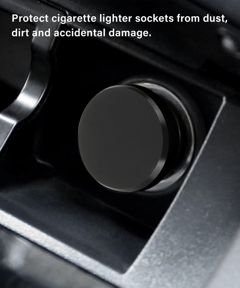 YAKEFLY Universal Cigarette Lighter Plug Cover,Aluminum black
