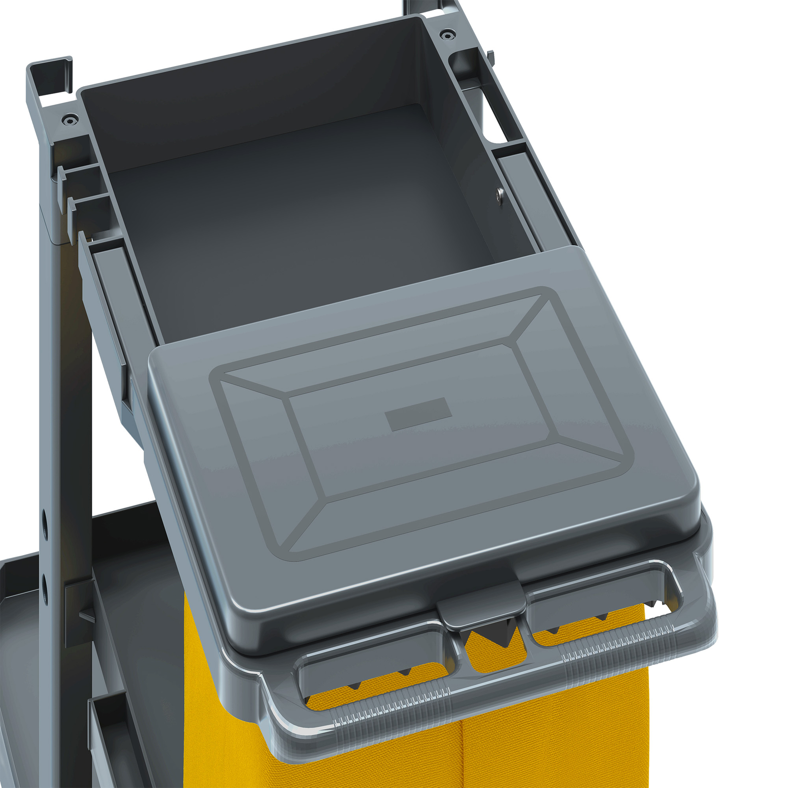 3-Shelf Janitorial Cleaning Cart w/ 2 Trash Bags Commercial Housekeeping Trolley