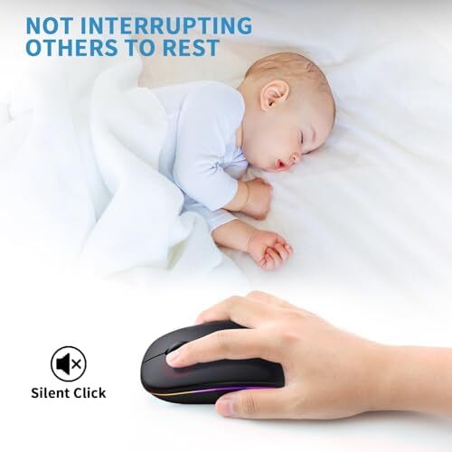 Wireless Bluetooth Mouse, Rechargeable, LED, Silent, Ultra-thin Design (Bluetoot