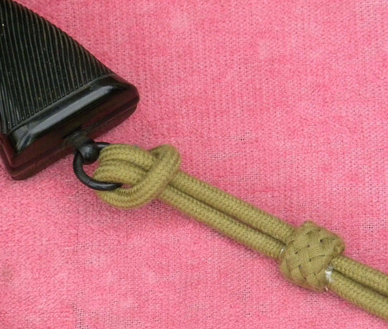 British Khaki Wool Lanyard for WWI or WWII Pistol or Revolver