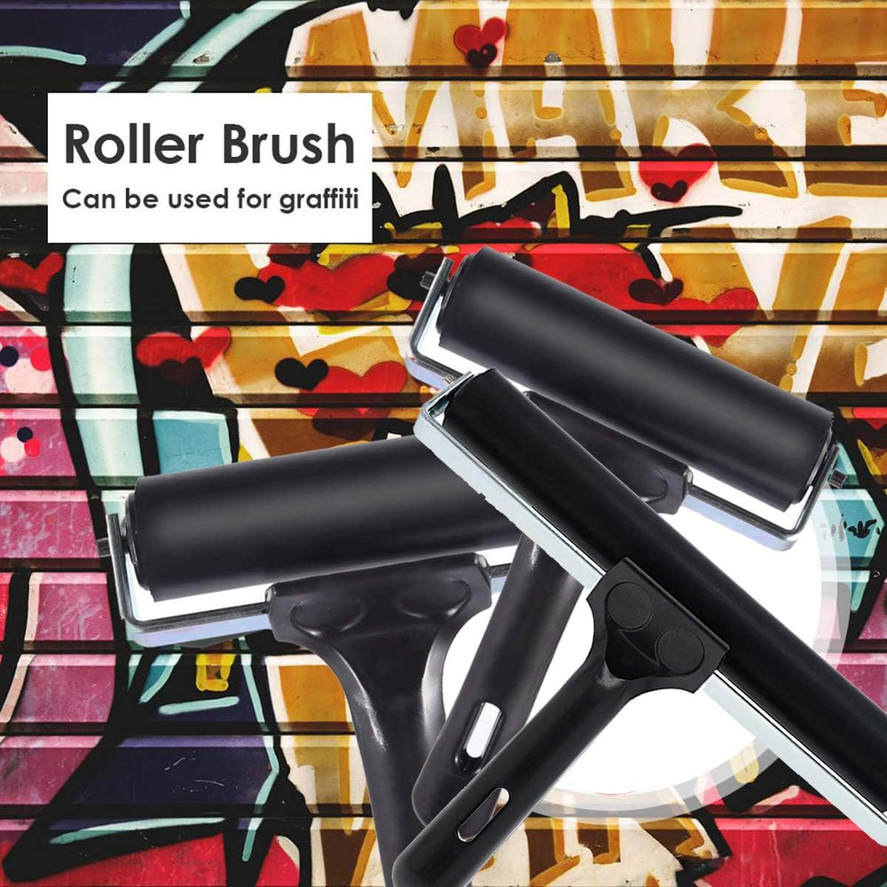 3 Pack Printmaking Brayers - Premium Brayer Rollers for Crafting, Hard Rubber Ro