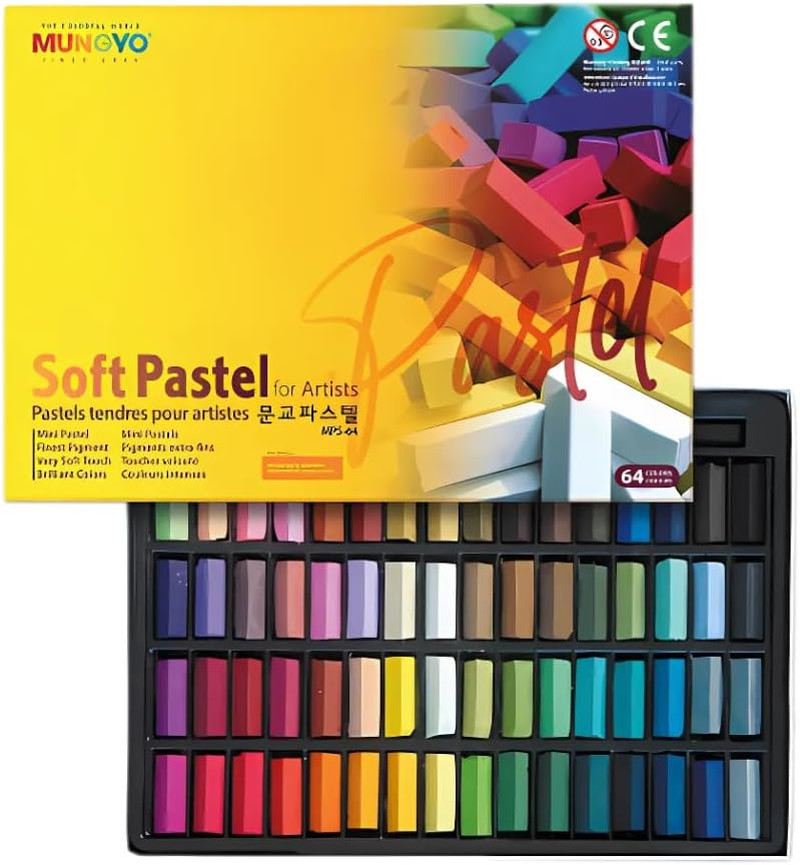 Soft Pastel Set – 64 Vibrant Colors for Artists, Square Shape
