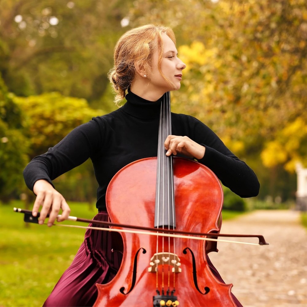 Elegant 4/4 Full Size Beginner Cello Set with Accessories - Effortless Learning
