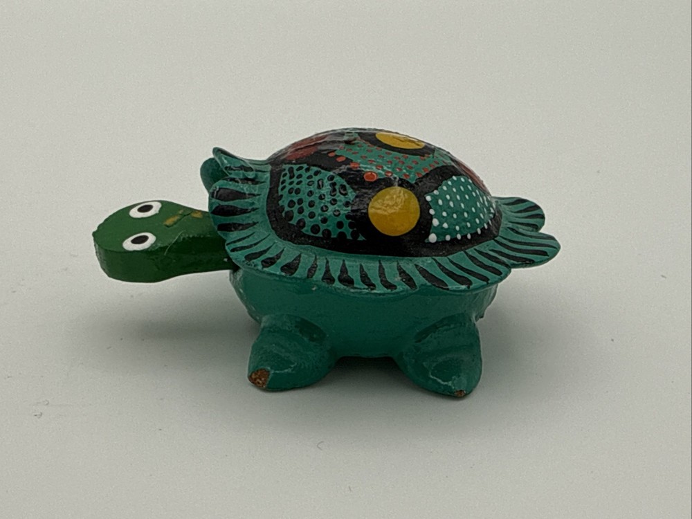 Mini Bobble-Head, Turtle Hand Crafted / Painted **Has Some Paint Chips**