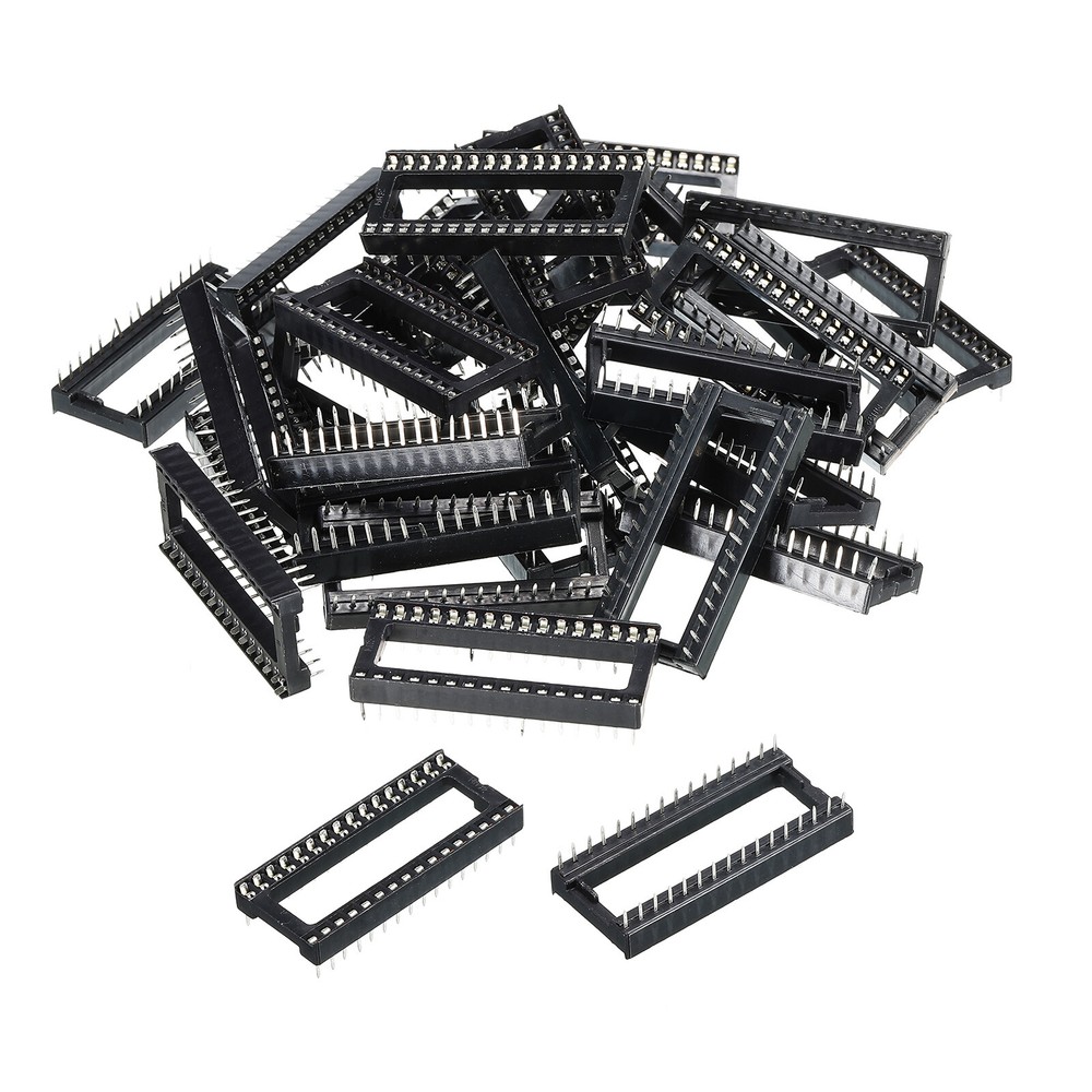 DIP IC Chip Socket Adapter Flat Pin 32P 2.54mm Pitch 15mm IC Socket, 30 Pack