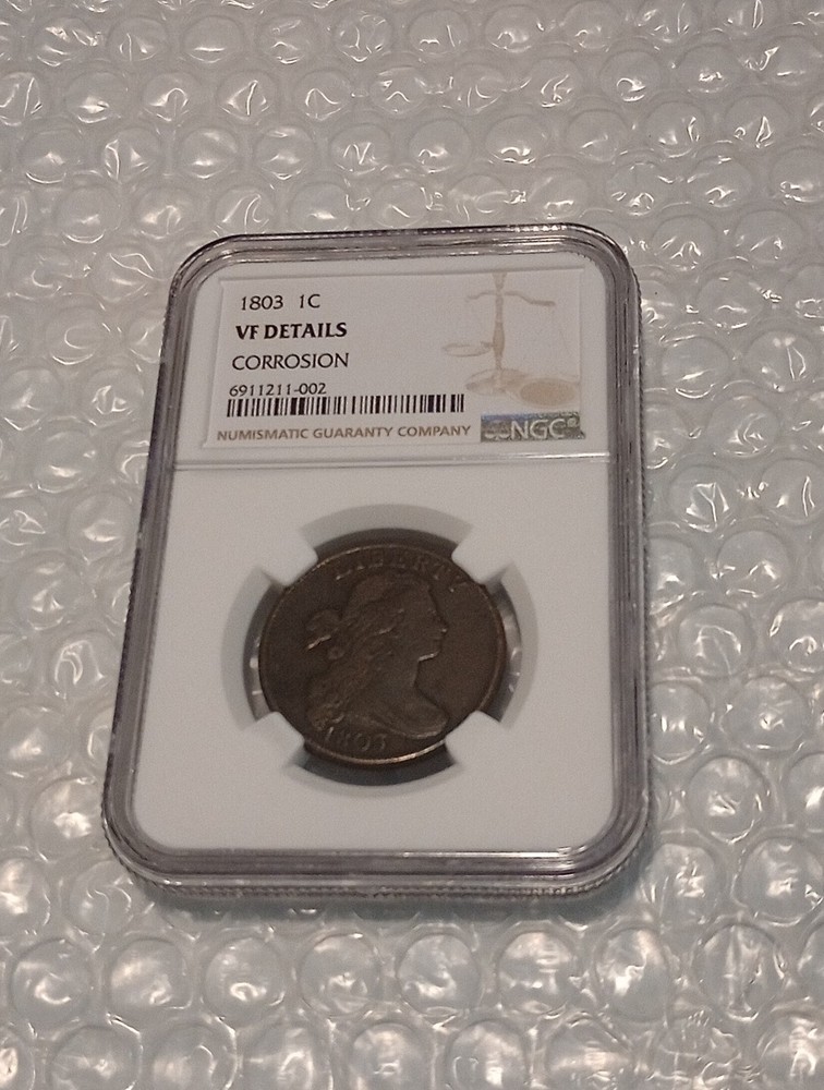*USA 1 Cent, Draped Bust Cent 1803, NGC- VF Details