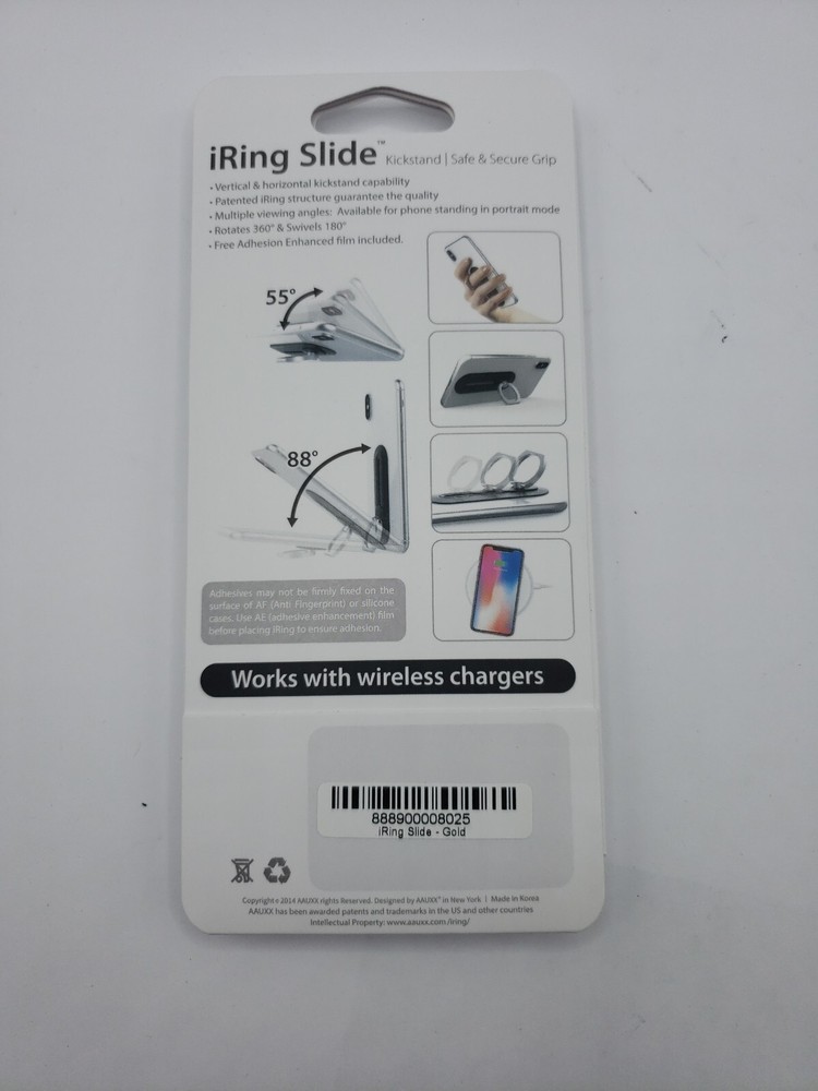 IRing Slide Kickstand Gold Phone Holder