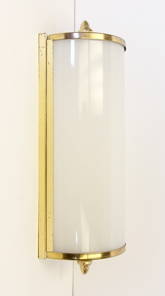 Modern Brass & White Resin Pineapple Finial Wall Sconce