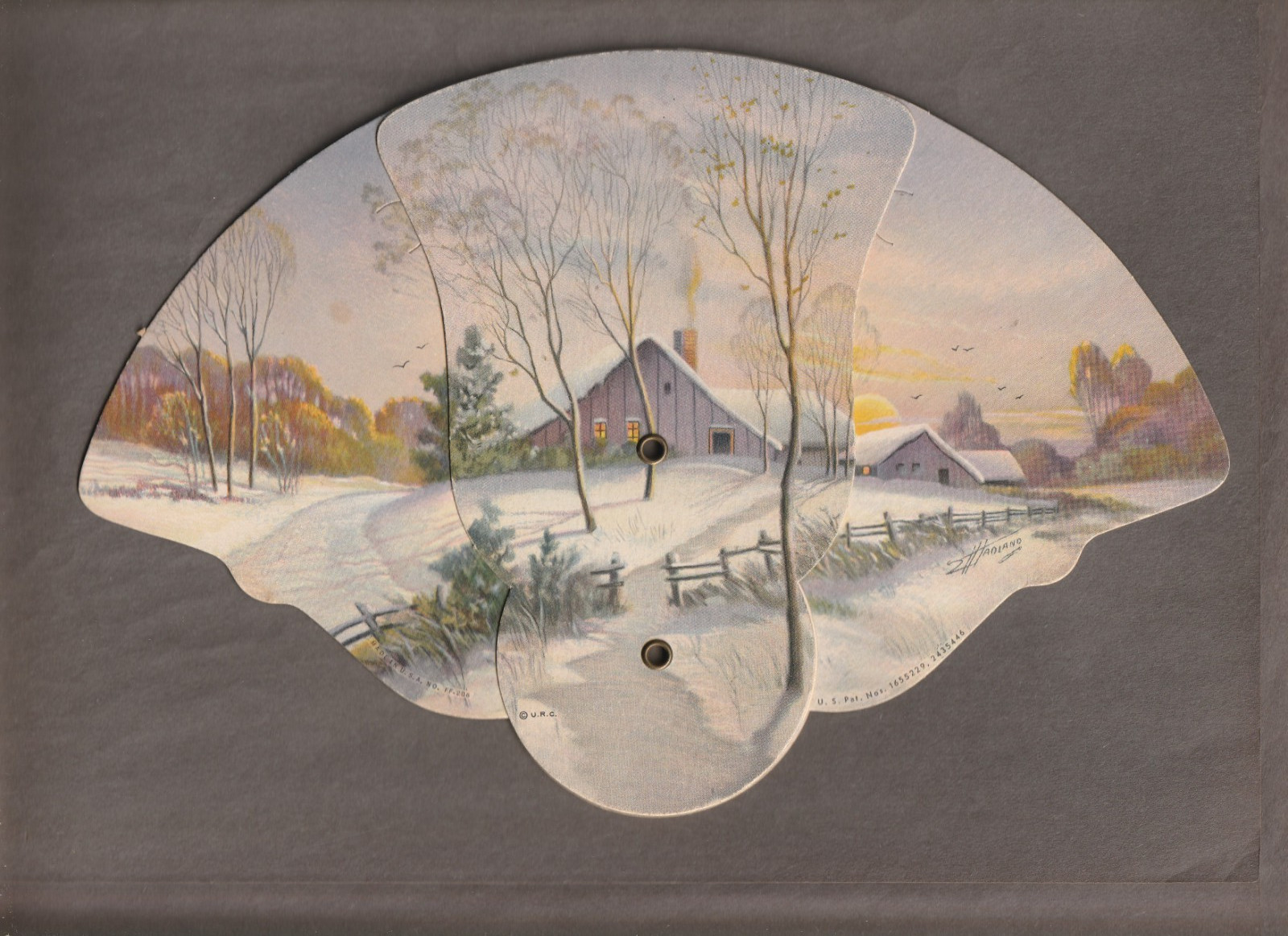 Vintage 1950's-60s KINTZ DINER Handheld FAN~FORT WAYNE, IN. Restaurant~POSTCARD