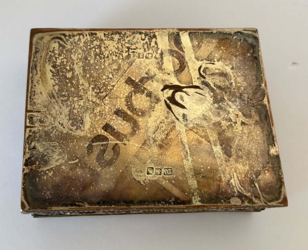 Antique E.G. Webster & Son Silverplate Cigarette Box Repoussé Tavern Scene