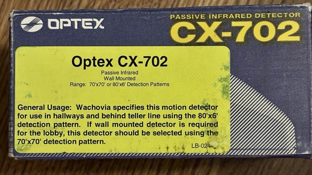Optex CX-702 Passive Infrared Motion Detector Sensor