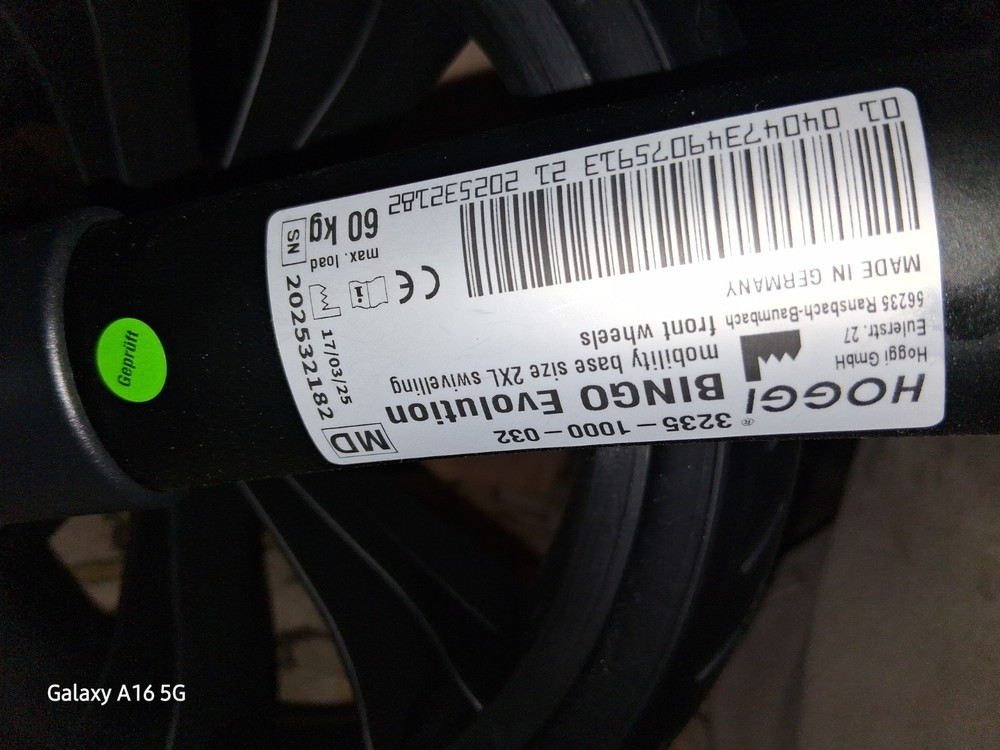 Bingo Evoloition Mobility Base Size 2× Swiveling Front Whells