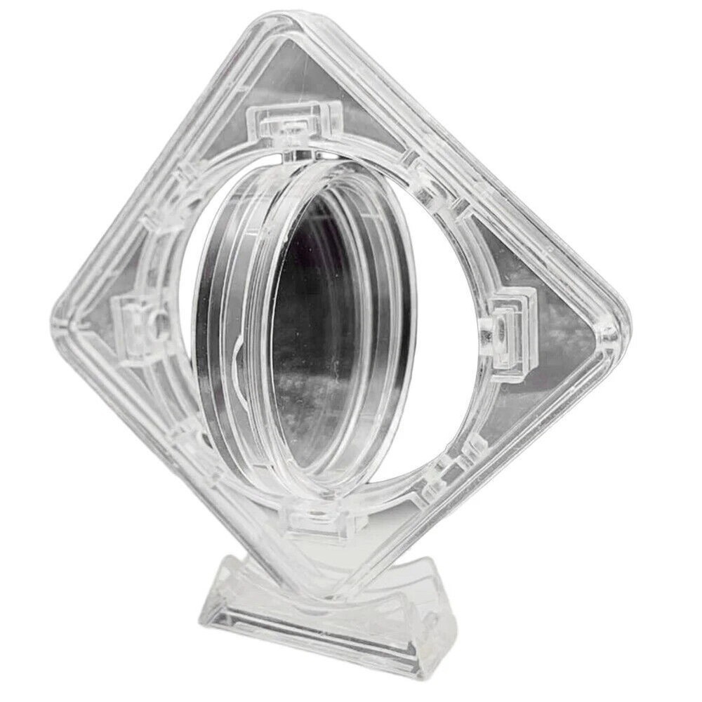 2Pcs Coin Display Case Stand Rotatable Floating 3D Coin Capsules Protector 40 mm