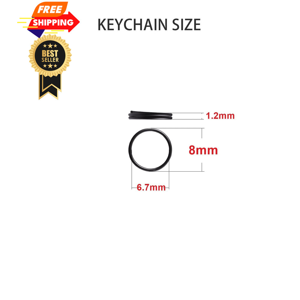 200pcs 8mm Mini Split Jump Ring with Double Loops Small 8mm, Black
