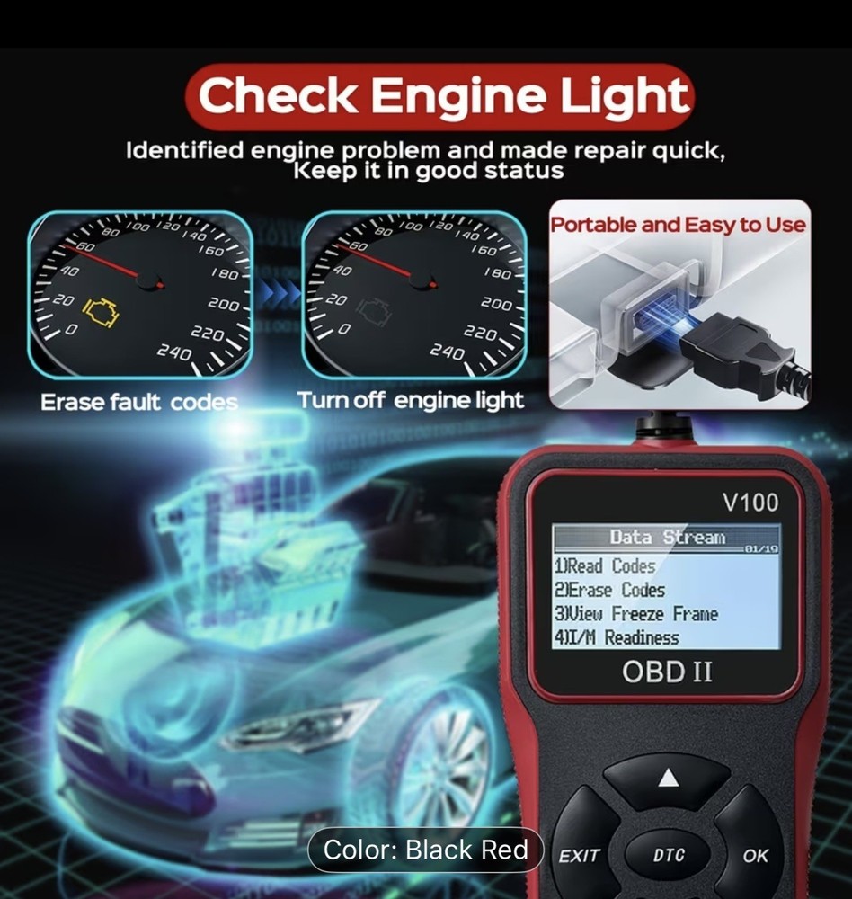 V100 OBD2 Scanner Code Reader Check Engine Light Diagnostic Tool Cars & Trucks