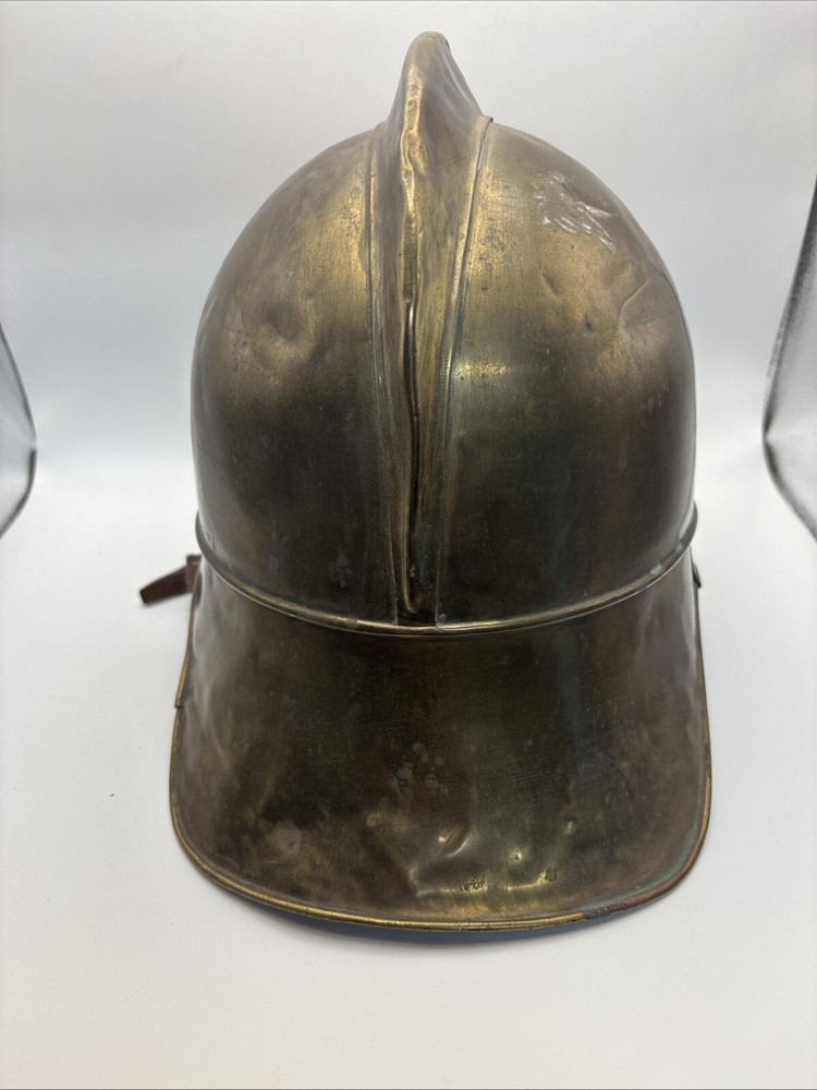 Antique German Brass Fireman Helmet (ca. 1920s)