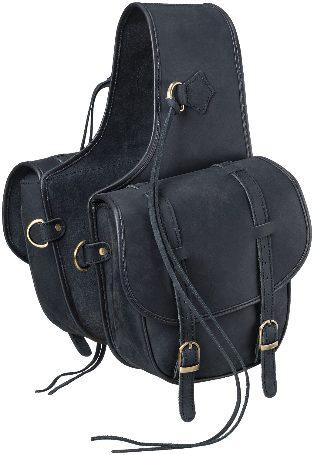 Western Saddle Bags - Black or Brown Soft Leather