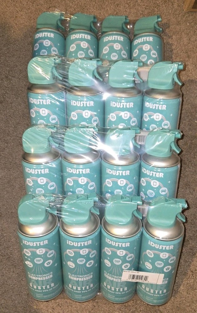 16 CANS iDuster for Electronics Compressed Canned Air Duster for Computer+ 10oz