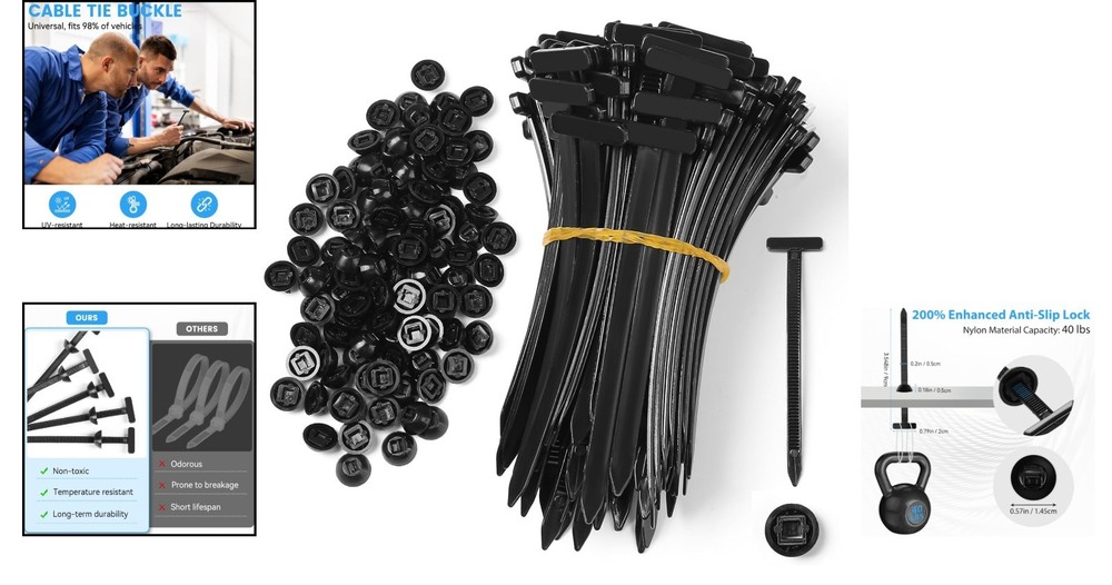 Multifunctional 25 Pcs Nylon Buckle Ties - Quick Installation and UV Resistant