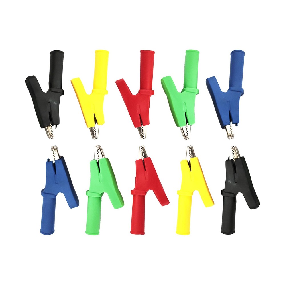 10PCS Crocodile Clips in Multiple Colors for Safe Electrical Connections