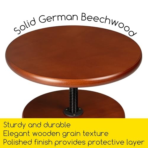 Wooden Drafting Stool with Adjustable Height, Artist Stool,Office Deep Walnut