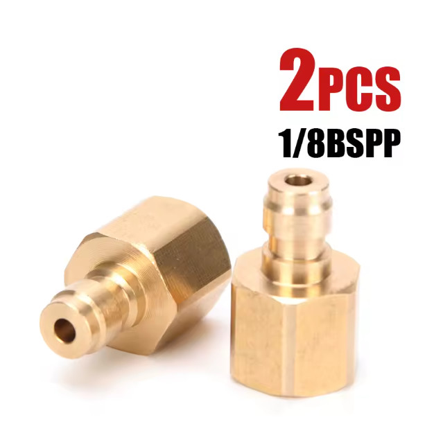 2PCS 1/8BSPP Thread Copper Quick Connector Fitting PCP Air Refilling Adapter 8MM