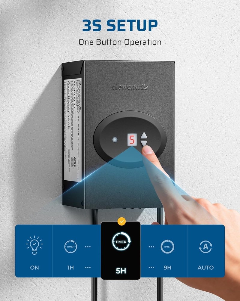 Low Voltage Transformer with Built-in Dusk to Dawn Sensor