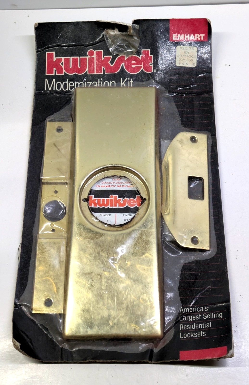 Vintage Kwikset Brass Modernization Kit For Converting Mortise Lock Sets NIP