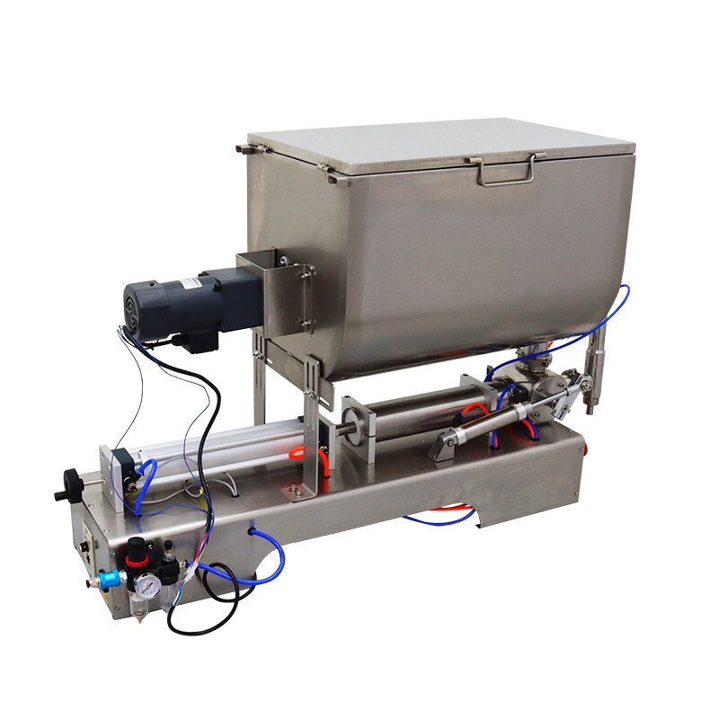 110V Single Nozzle 100-1000ml Paste Filling Mixing Machine Piston Strring Hopper