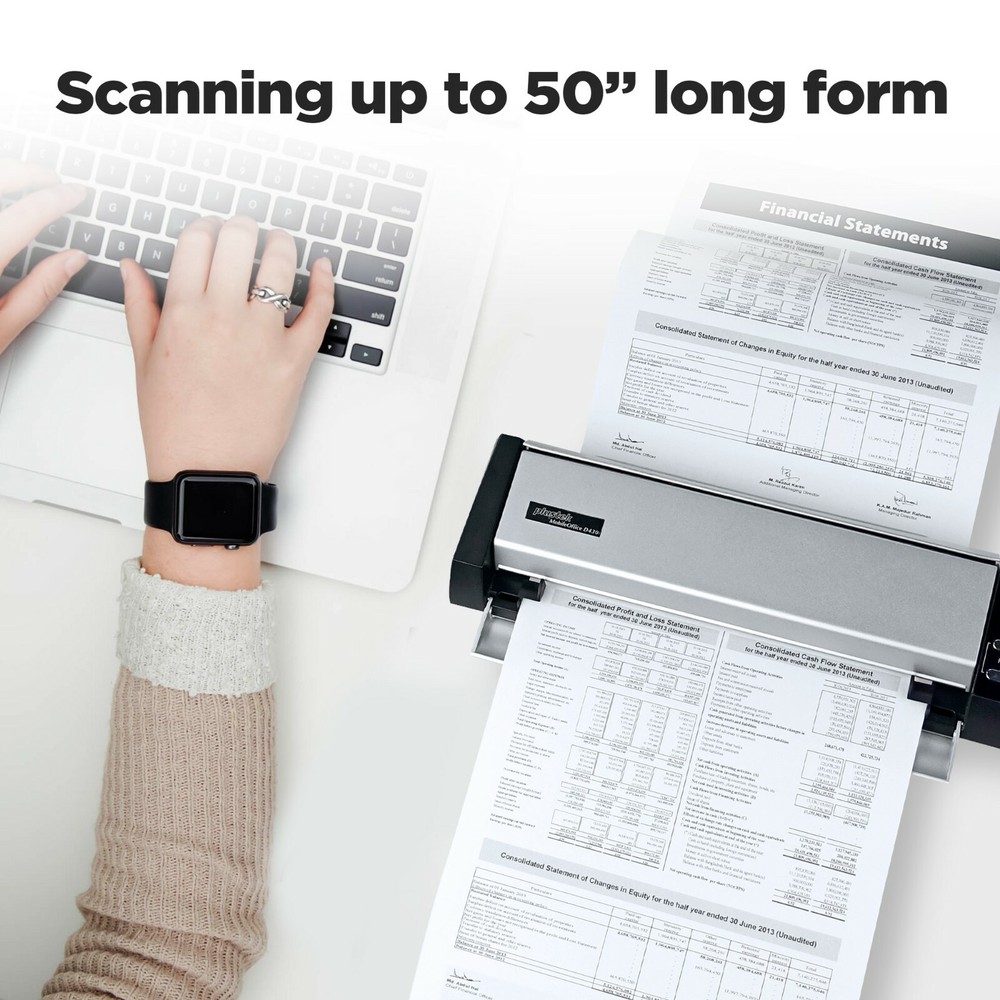 Plustek D430 Compact Desktop Scanner, Fast Scan Speeds for Document and ID Card
