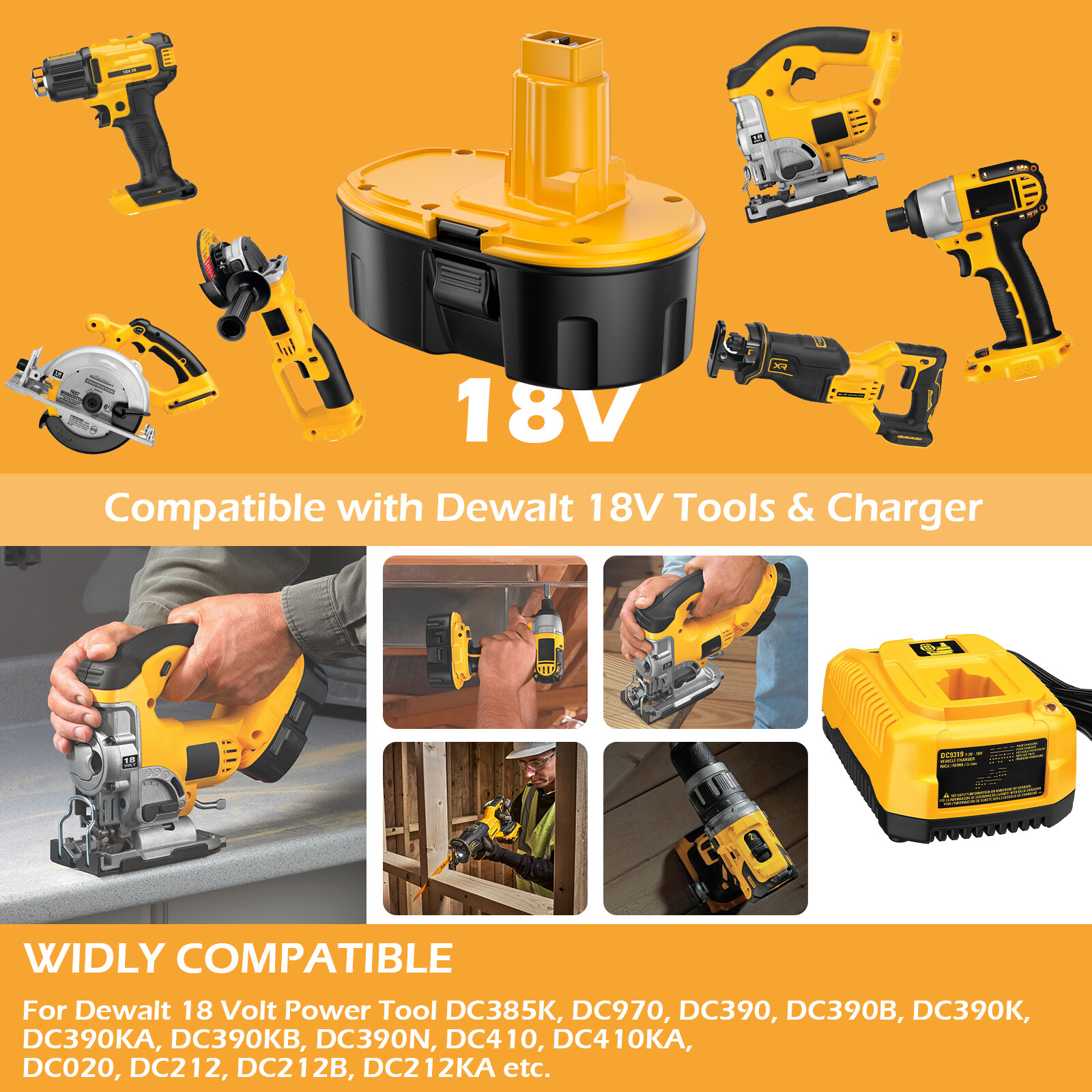 ✅2PCS 18V For Dewalt 18 VOLT XRP DC9096 DC9098 Ni-MH 7.0Ah Battery DC9099 DE9039