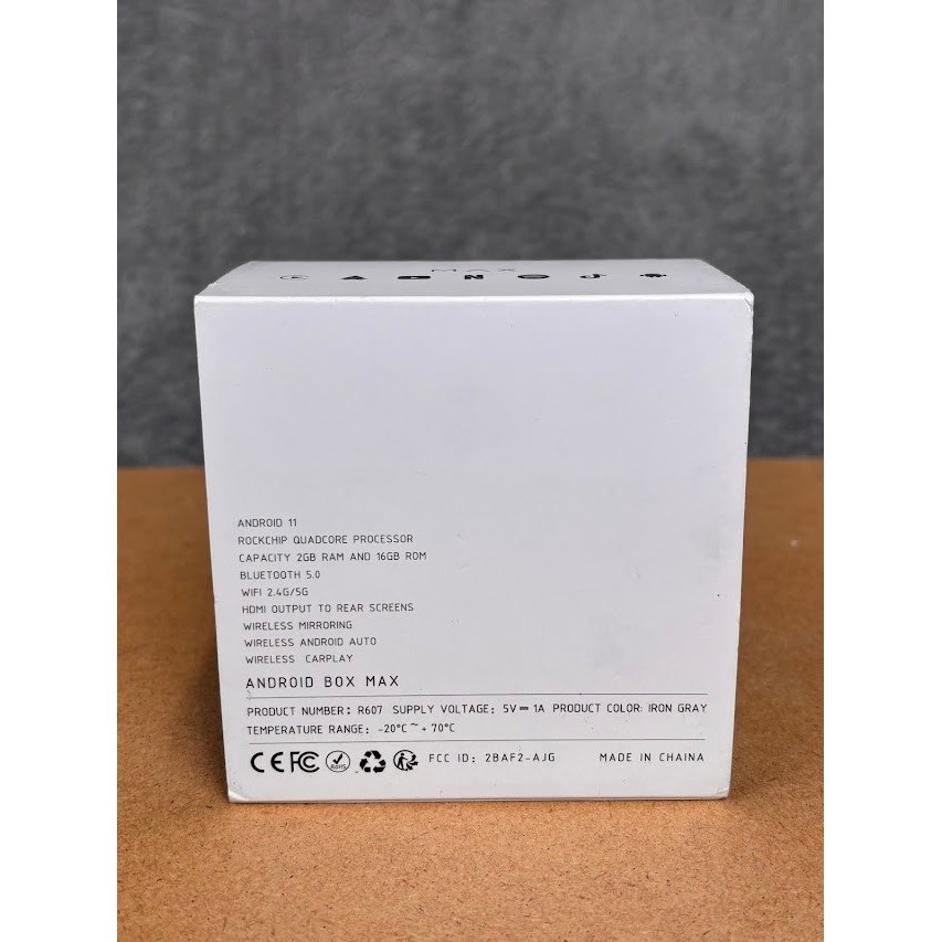 Timeknow Android Box Max R607 Wireless CarPlay Android Auto Adapter Iron Gray