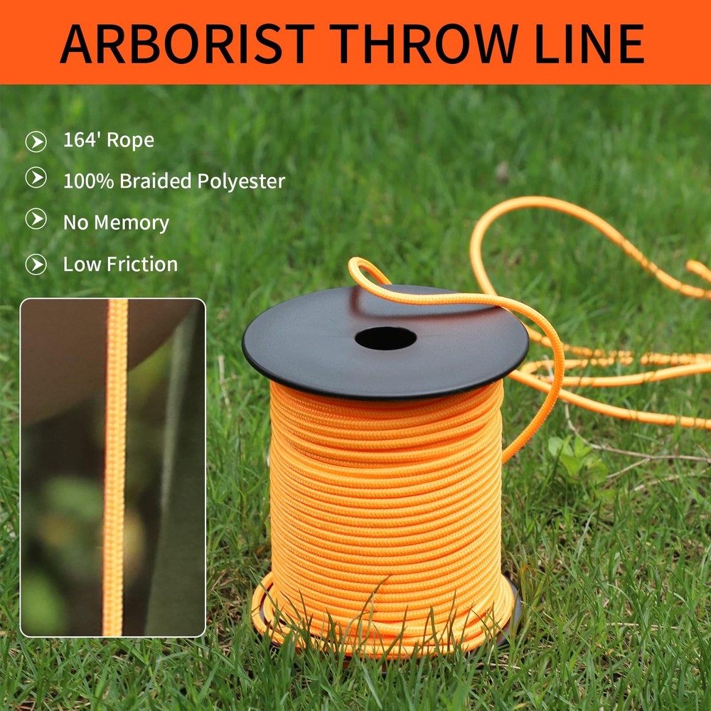 Arborist Throw Line Kit with 164 Polyester Rope 14oz Throw Bag