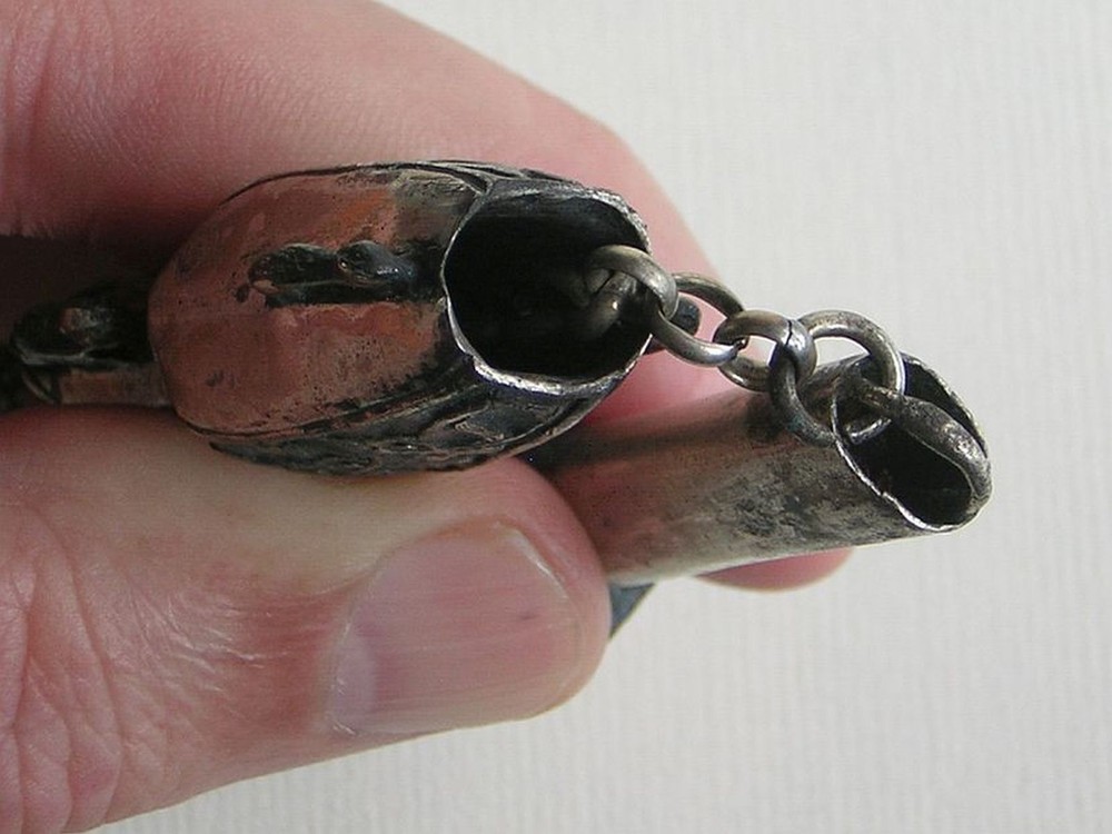 Antique Chinese enameled needle case - (2394)
