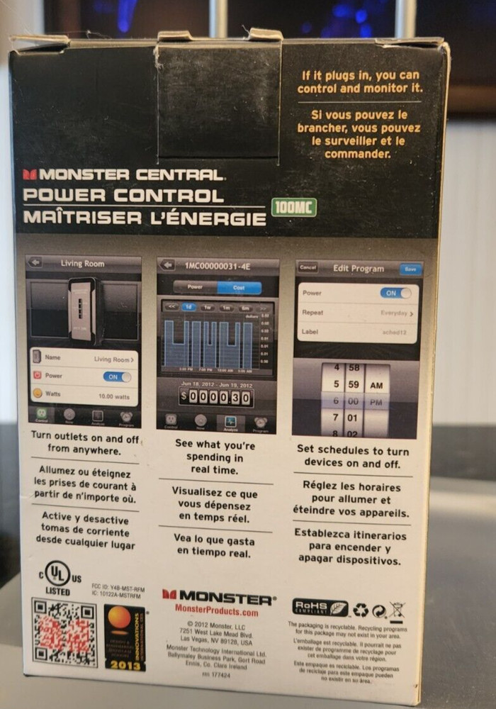 Monster Central Power Control 100MC with Ethernet Gateway kit (Requires app)