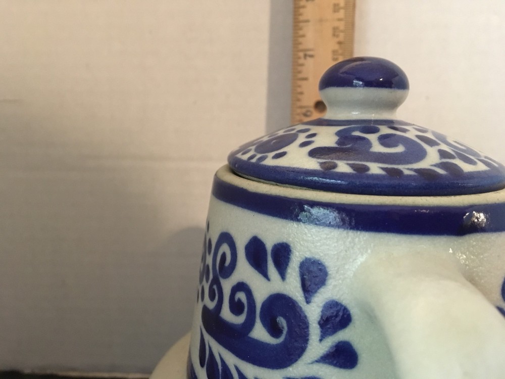 Cairem Pottery ? Stoneware Salt Glazed Teapot Blue & Grey