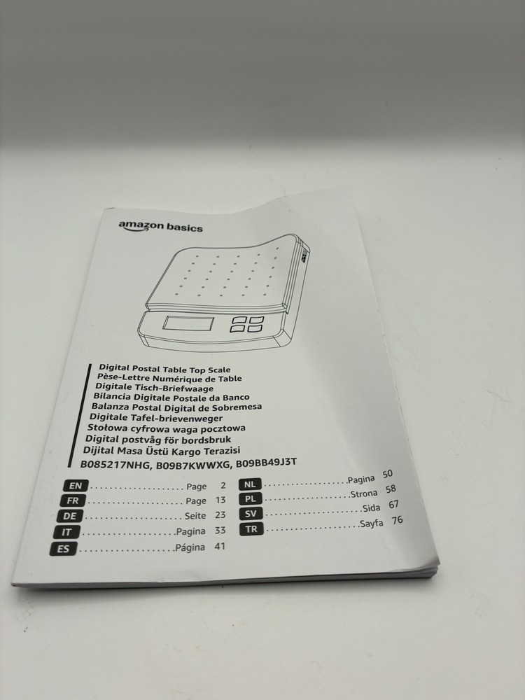 Amazon Basics Digital Postal Table Top Scale, AC Adapter,65 pound, Black Working