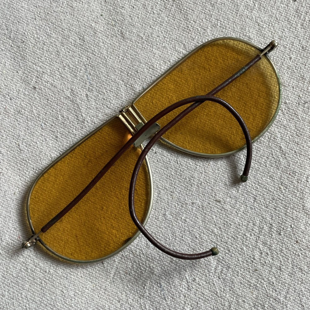 WWII WW2 GPO USN 1945 Foldable Pilot Aviator Glasses w/ Case Navy US Military