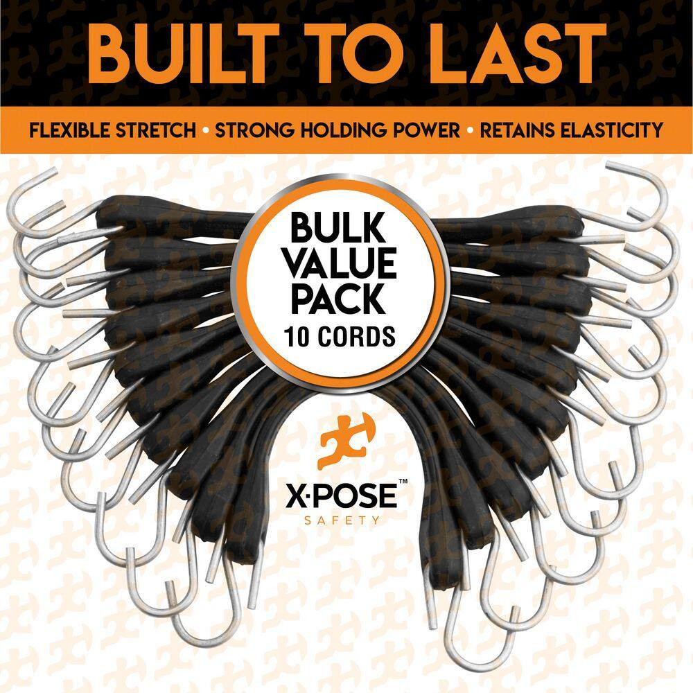 15 In. Molded Rubber Tie down Straps - 10 Pack