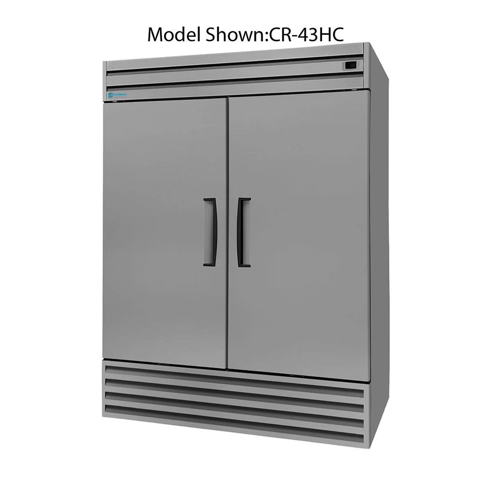 Excellence CR-43SSHC 54" 2-Section Reach-In Refrigerator w/ 2 Solid Doors, Bo...