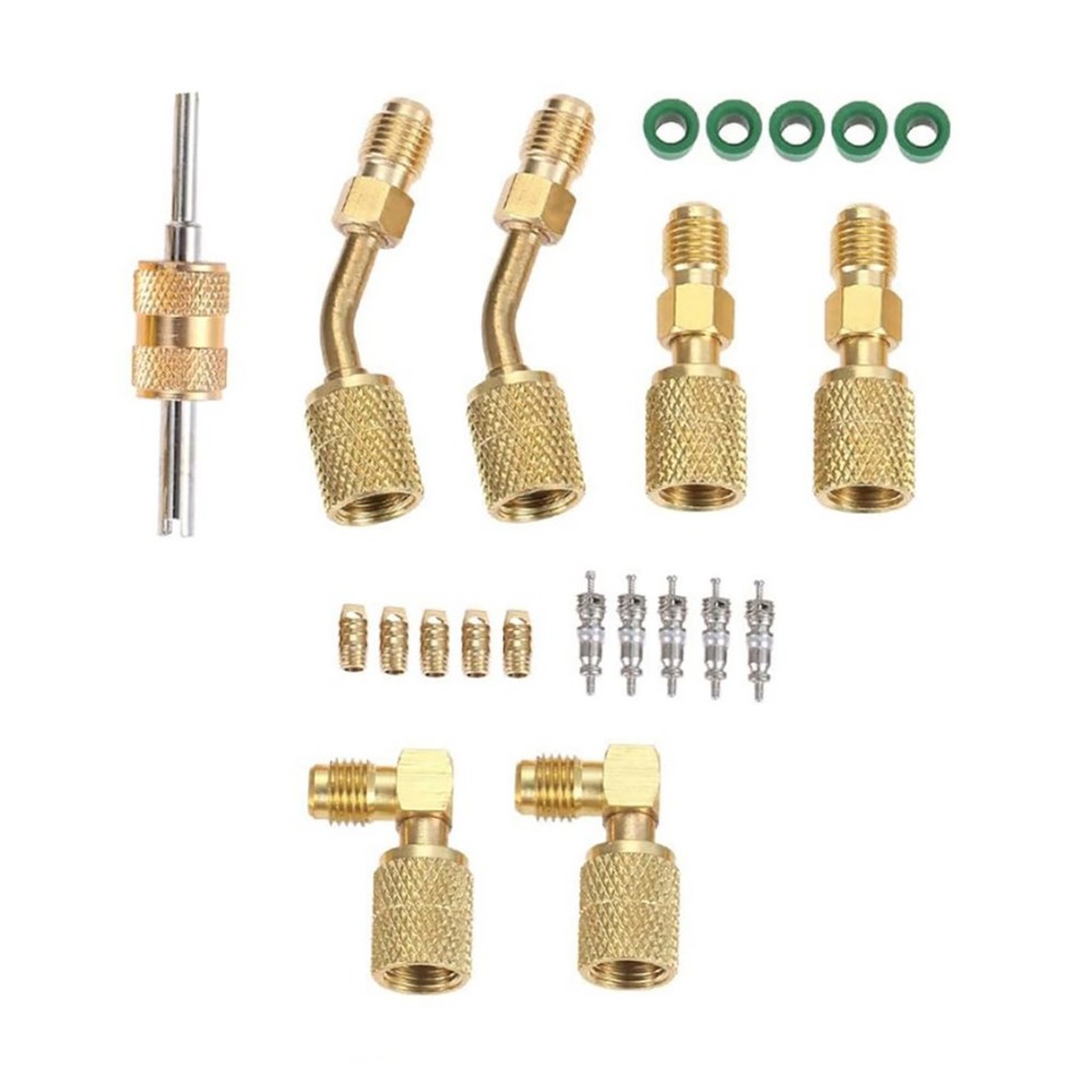 R410A Durable Adapter Kit Mini Split Adapter 5/16 To 1/4 Coupler Brass+Rubber