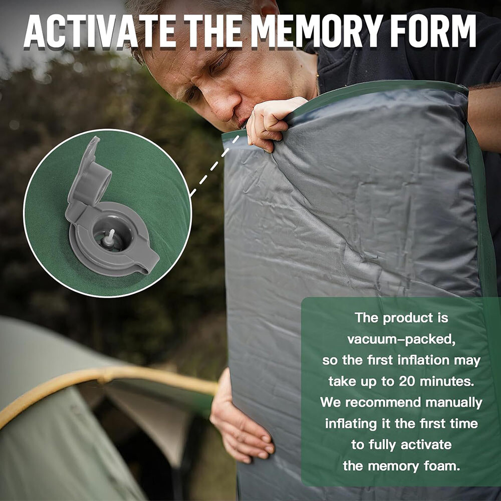 Camping Cot Mattress Memory Foam Pad Thick Comfort Filled Sleeping Pad