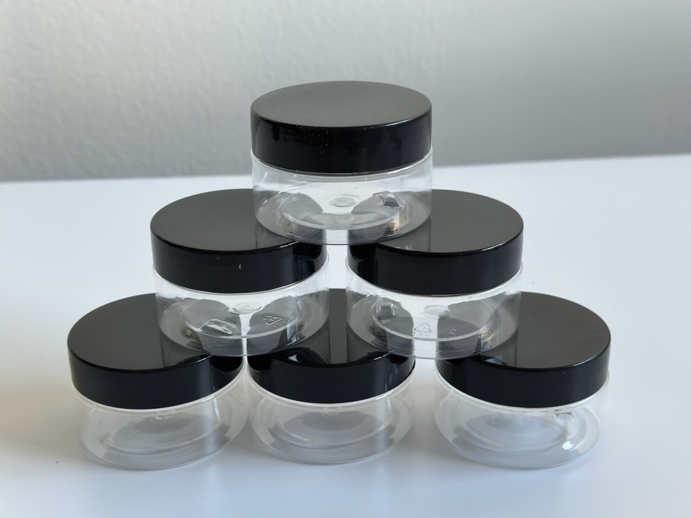 2 oz. Plastic Jars For Cosmetics And Crafts (6 Pack)