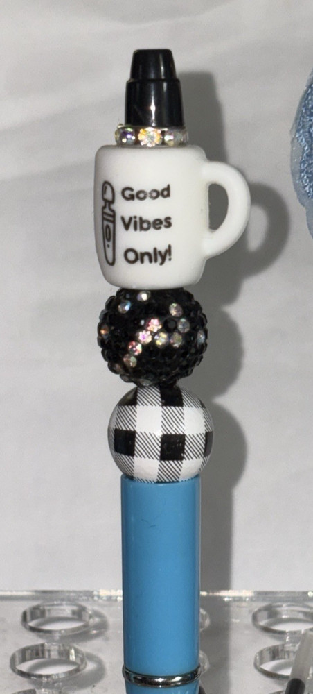 5 Handcrafted FANCY Beaded Pens & 1 Key Chain