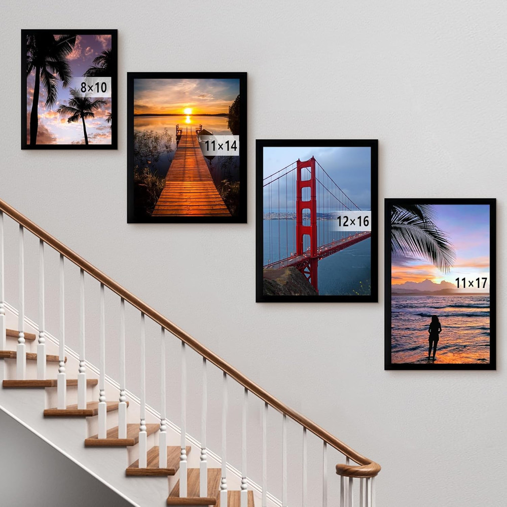 12X16 Frame Wall Hanging Picture Frames, Black, 1 Pack