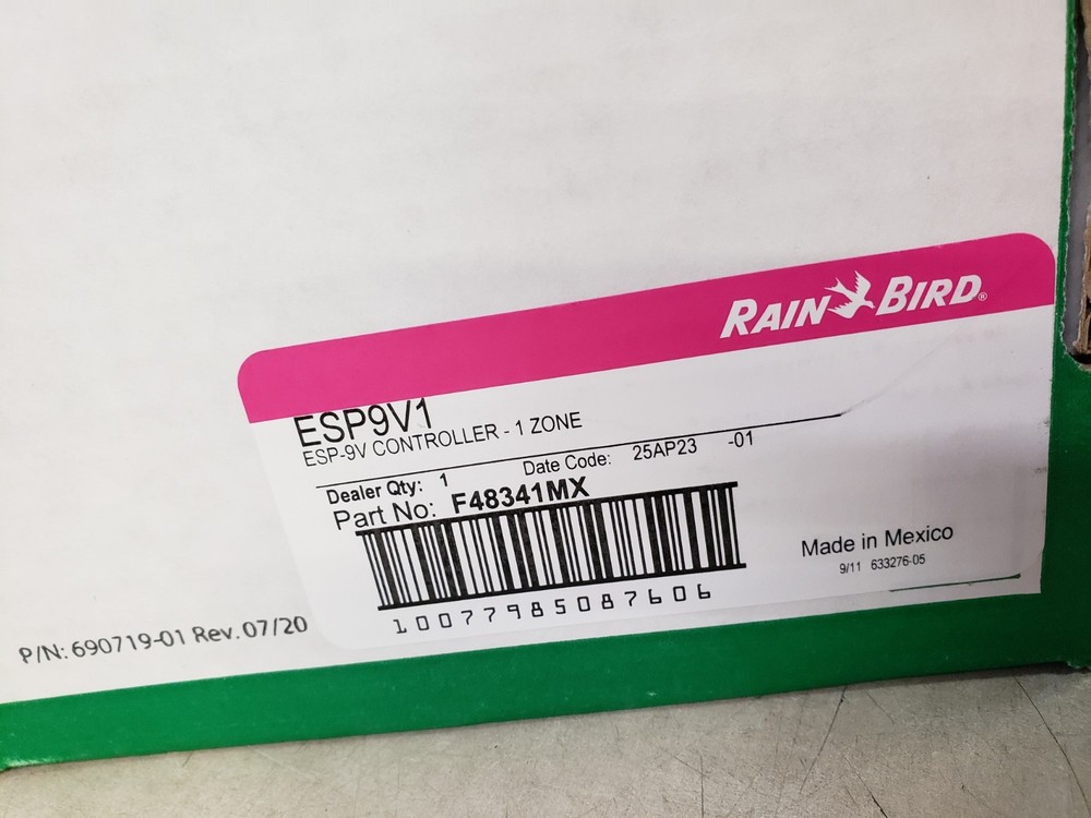 Rain Bird ESP-9V1 (1-Zone) Battery-Operated Controller