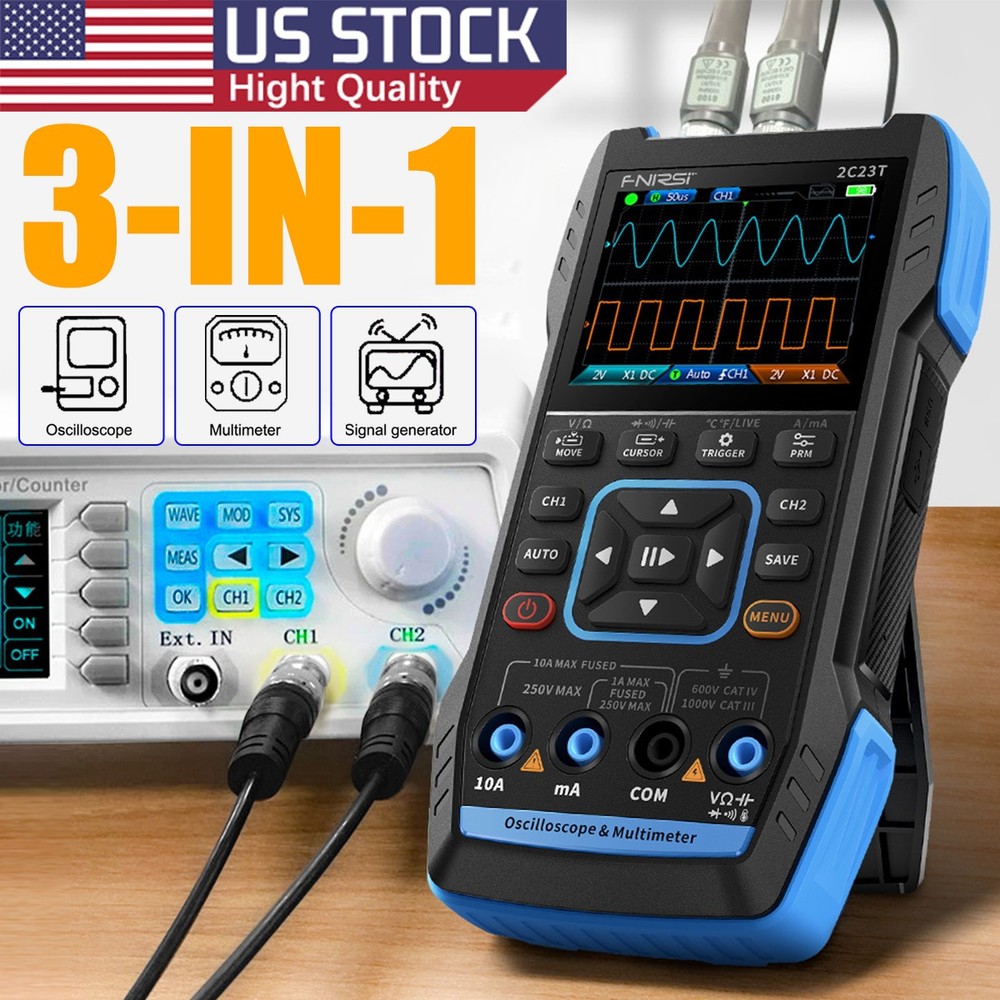 FNIRSI 2C23T Handheld Digital Oscilloscope Multimeter+Function Signal Generator#